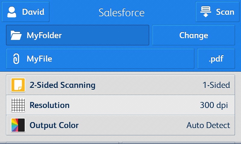 Capture d'écran application Salesforce